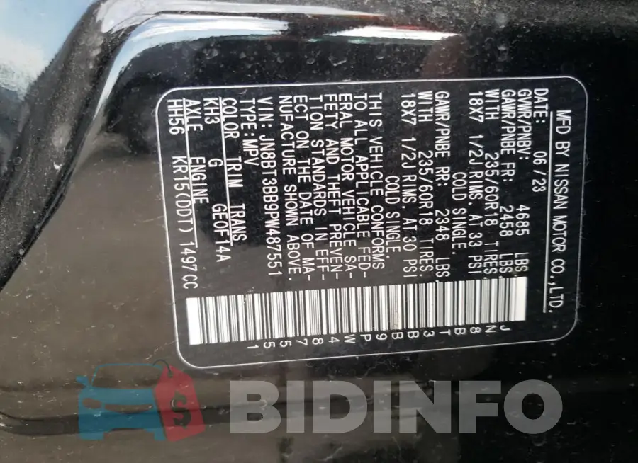 JN8BT3BB9PW487551 Photo# 12