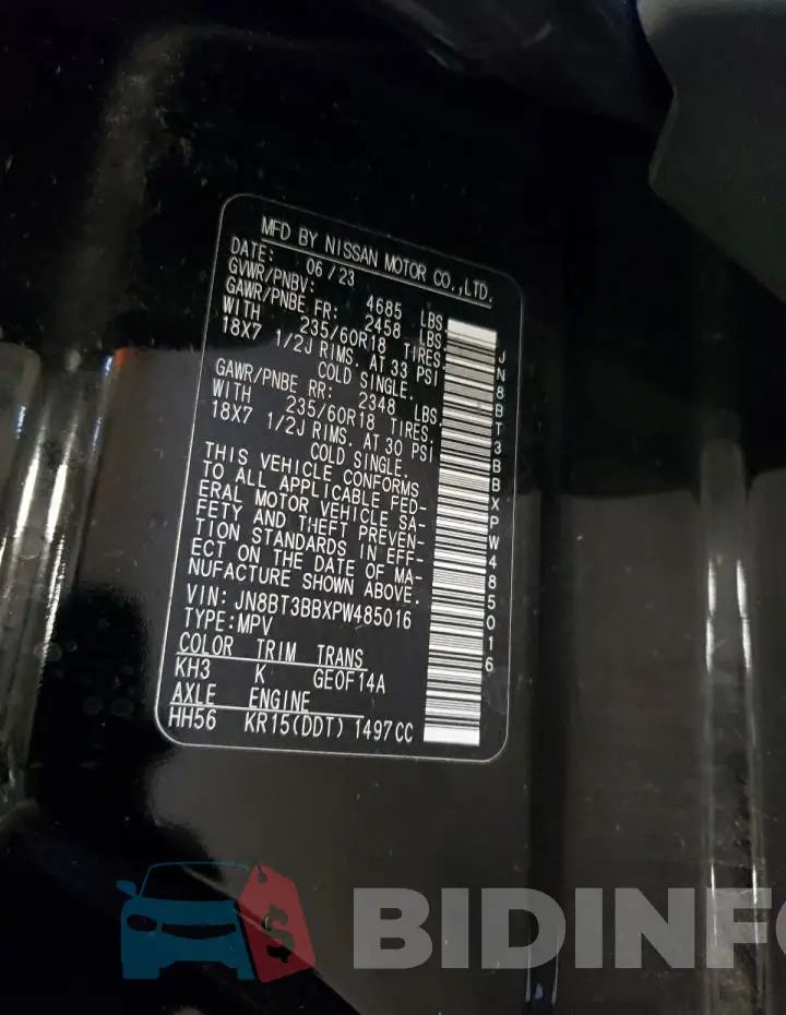 JN8BT3BBXPW485016 Photo# 14