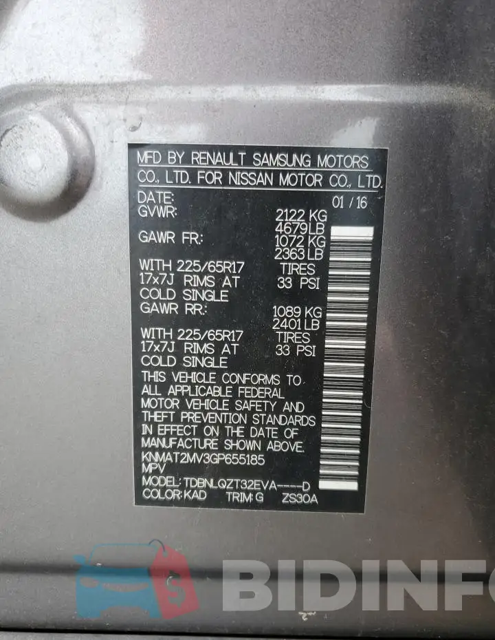 KNMAT2MV3GP655185 Photo# 13