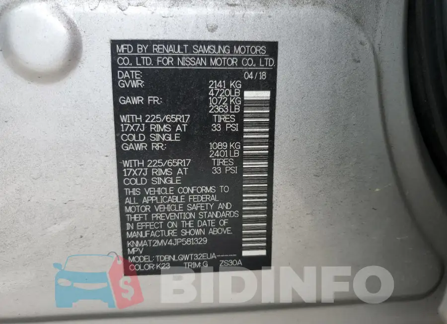 KNMAT2MV4JP581329 Photo# 13