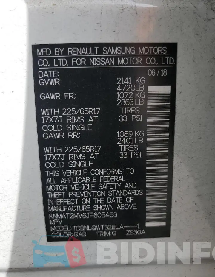 KNMAT2MV6JP605453 Photo# 13