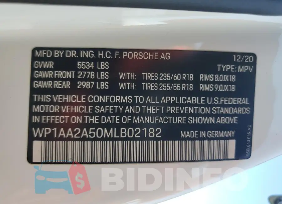 WP1AA2A50MLB02182 Photo# 14