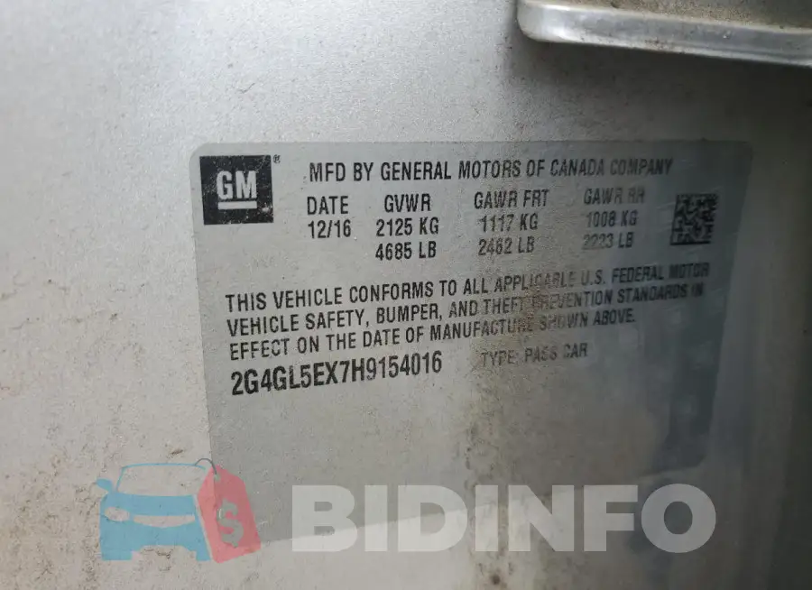 2G4GL5EX7H9154016 Photo# 12