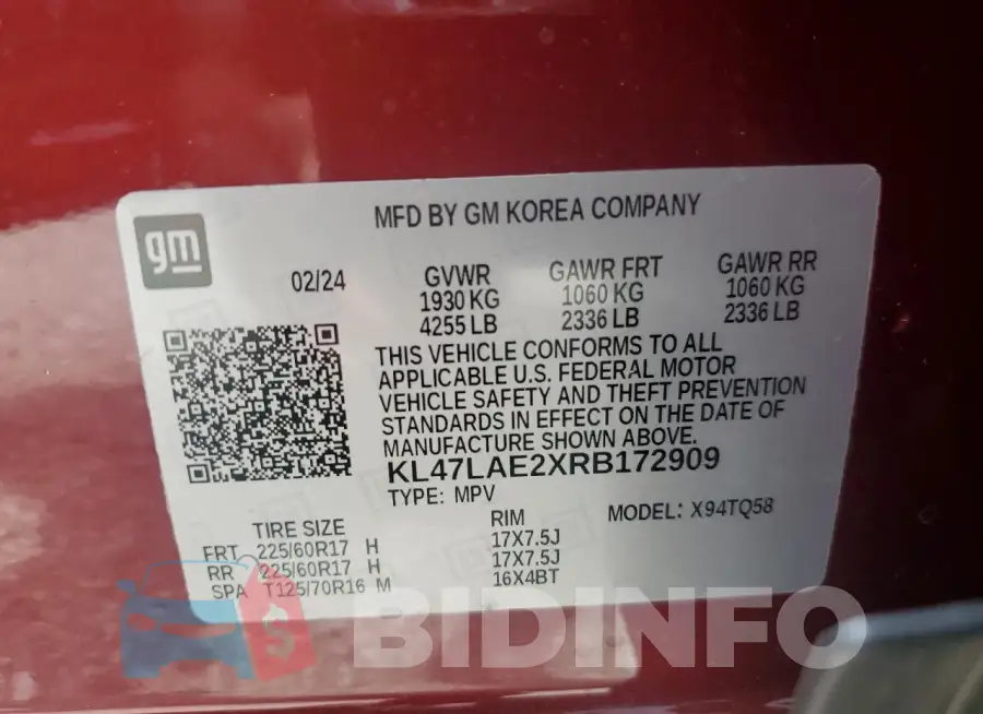 KL47LAE2XRB172909 Photo# 13