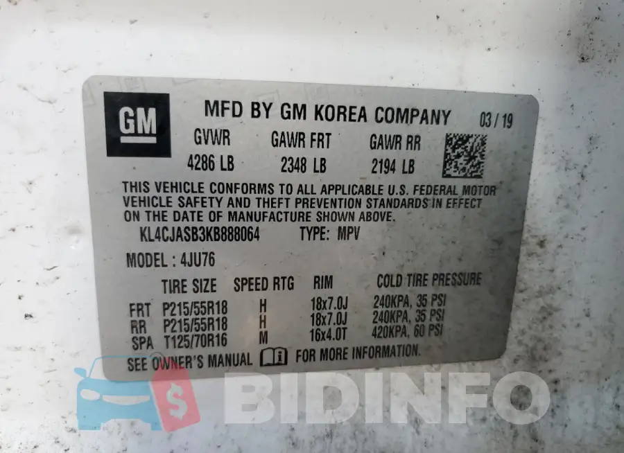 KL4CJASB3KB888064 Photo# 12
