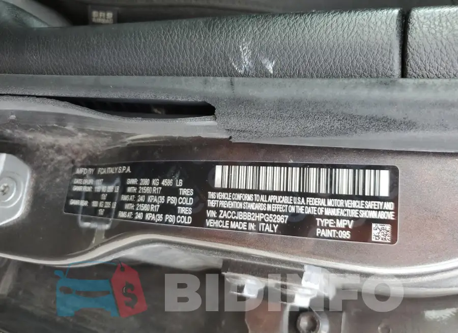 ZACCJBBB2HPG52967 Photo# 13