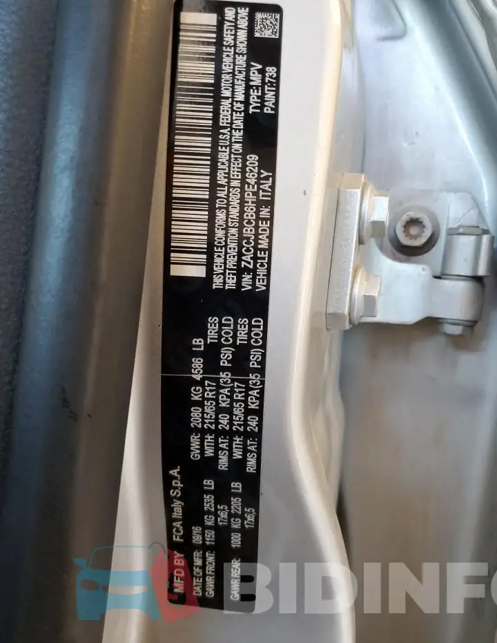 ZACCJBCB6HPE46209 Photo# 13