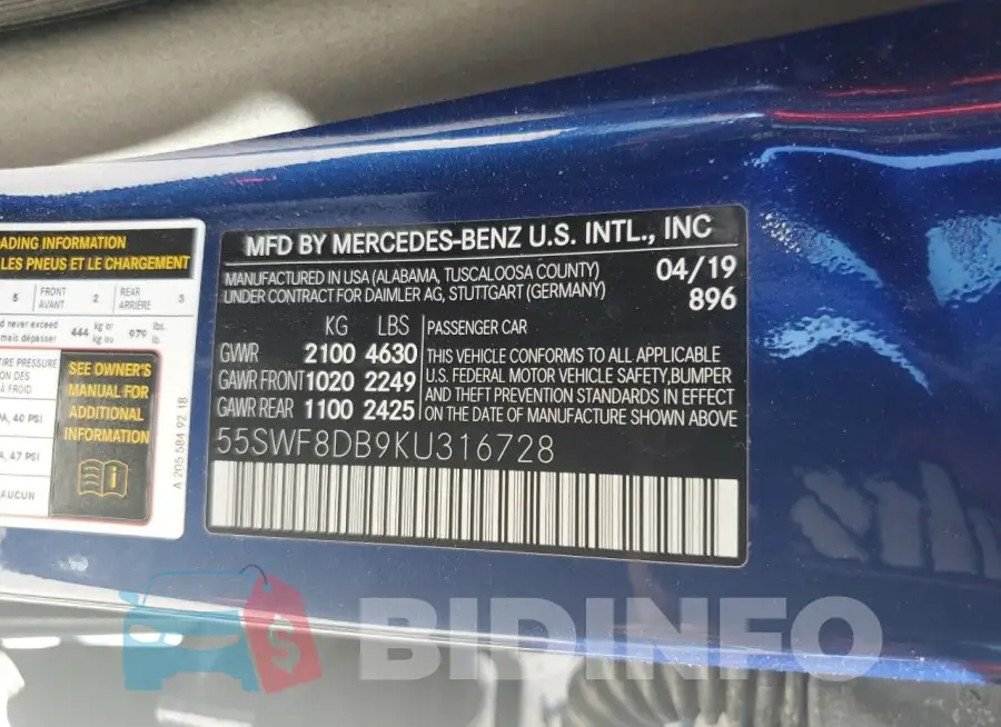55SWF8DB9KU316728 Photo# 13