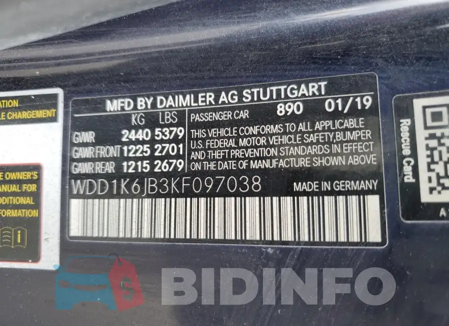 WDD1K6JB3KF097038 Photo# 12
