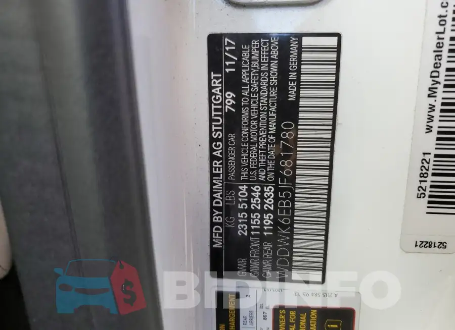 WDDWK6EB5JF681780 Photo# 12