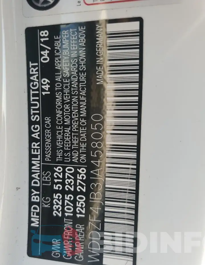 WDDZF4JB3JA458050 Photo# 13