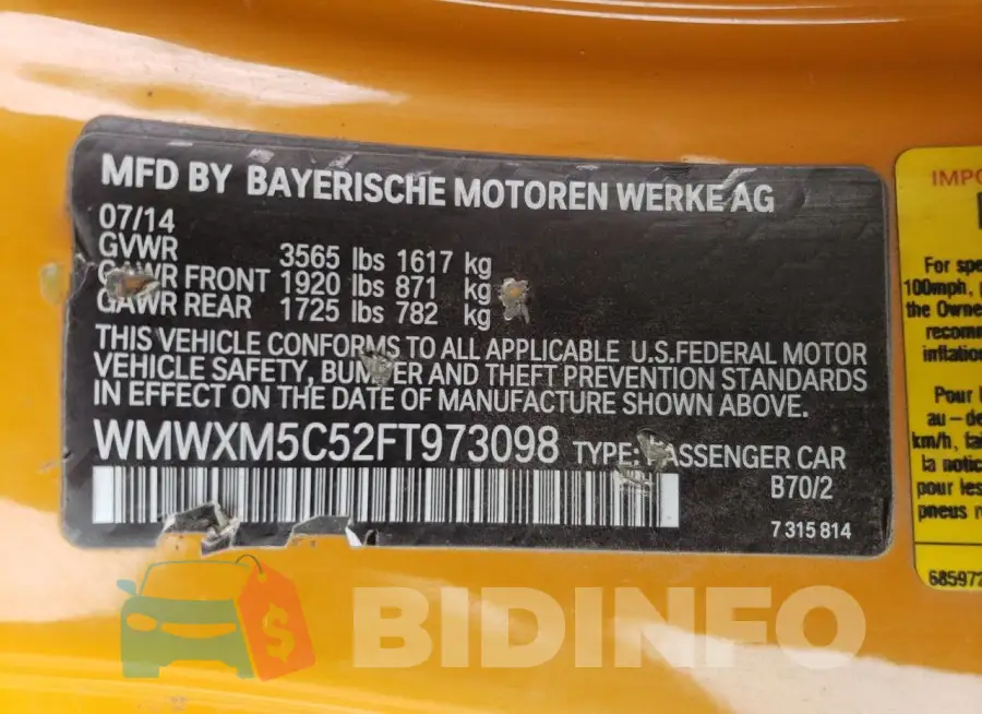 WMWXM5C52FT973098 Photo# 12