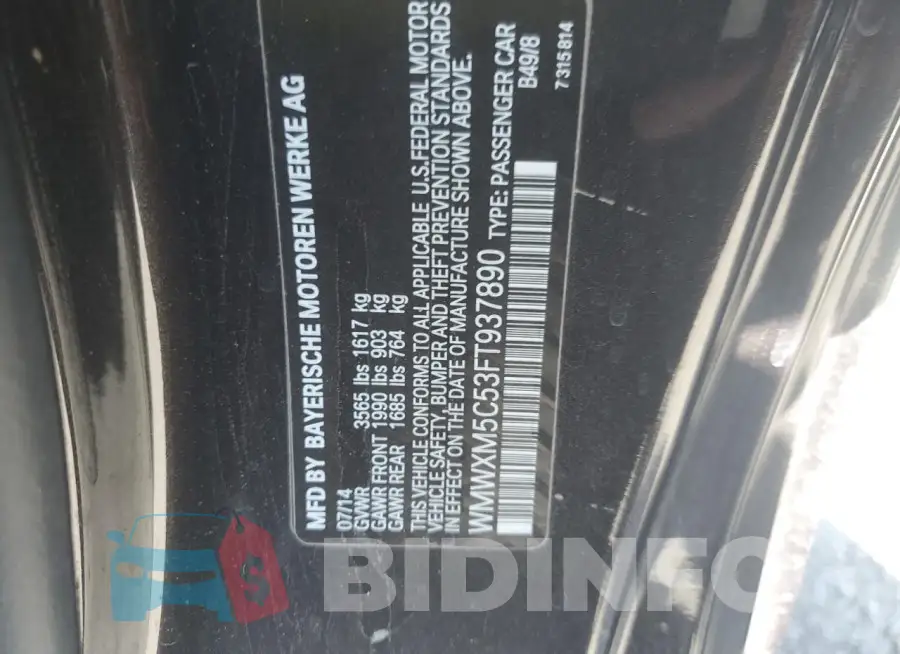 WMWXM5C53FT937890 Photo# 12