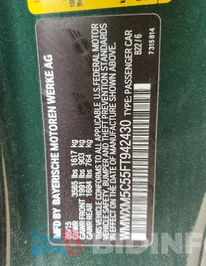 WMWXM5C55FT942430 Photo# 12