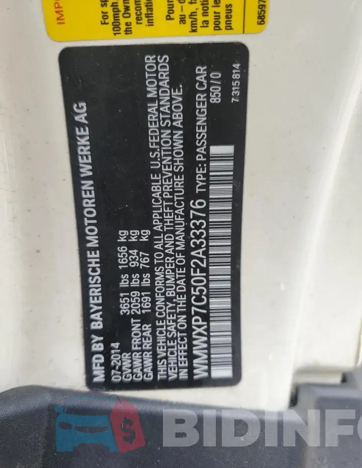 WMWXP7C50F2A33376 Photo# 12
