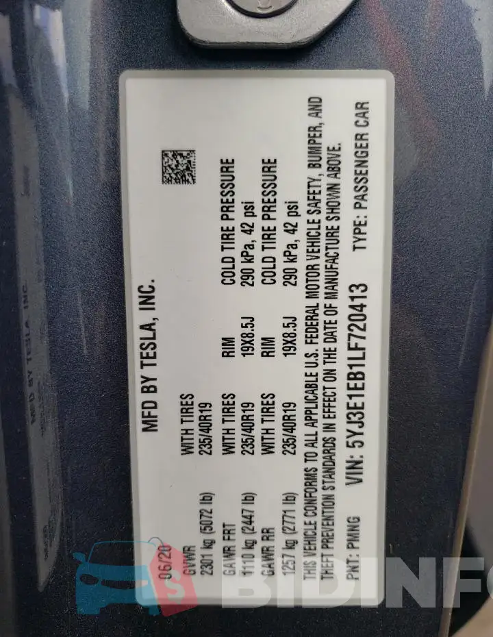 5YJ3E1EB1LF720413 Photo# 12
