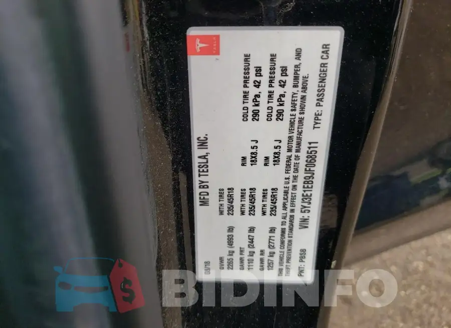 5YJ3E1EB9JF068511 Photo# 12