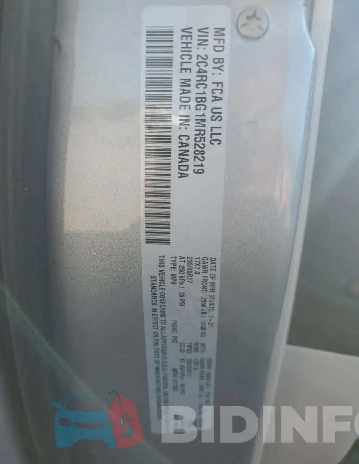 2C4RC1BG1MR528219 Photo# 12