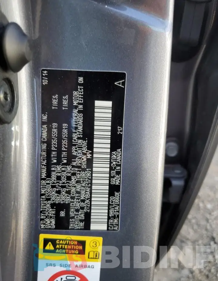 2T2ZK1BA4FC172801 Photo# 13