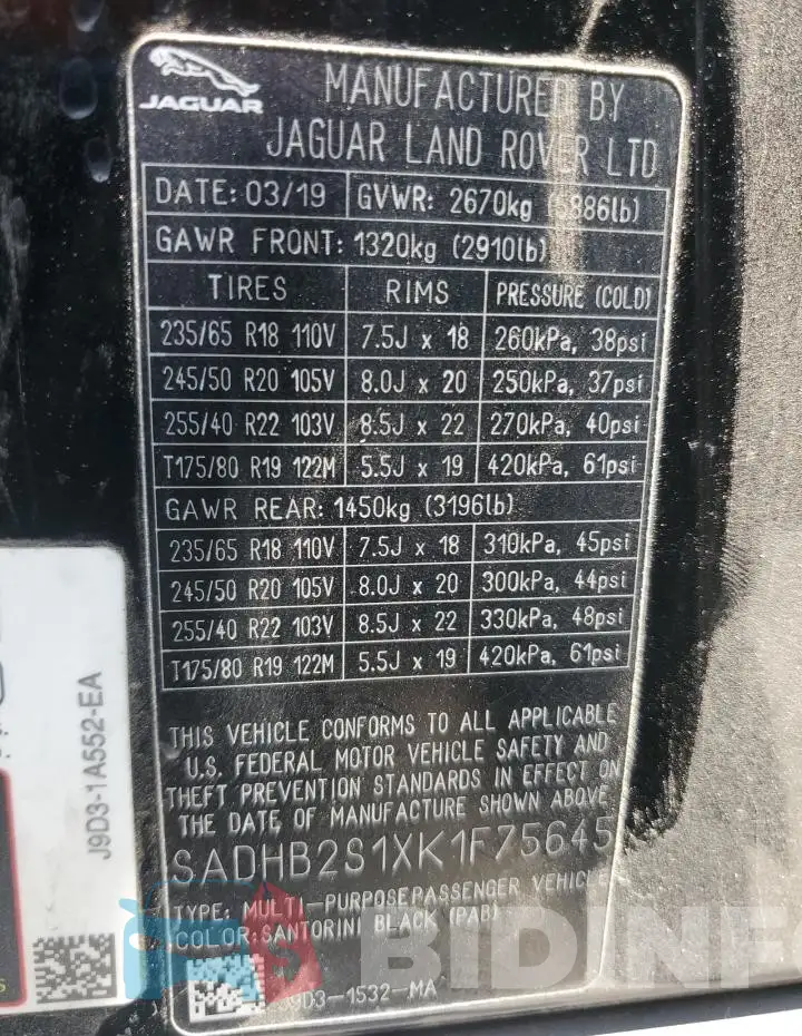 SADHB2S1XK1F75645 Photo# 13