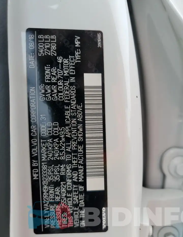 LYVA22RM9KB233381 Photo# 13