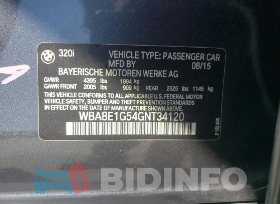 WBA8E1G54GNT34120 Photo# 12
