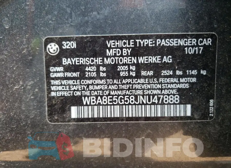 WBA8E5G58JNU47888 Photo# 12