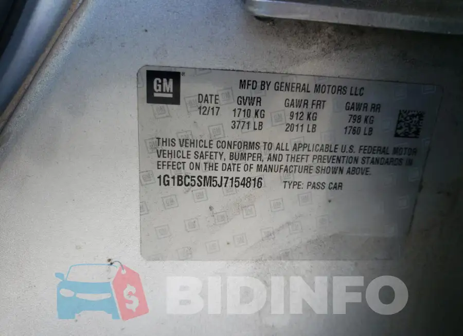 1G1BC5SM5J7154816 Photo# 12