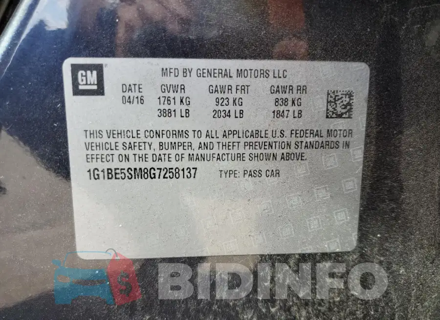 1G1BE5SM8G7258137 Photo# 12