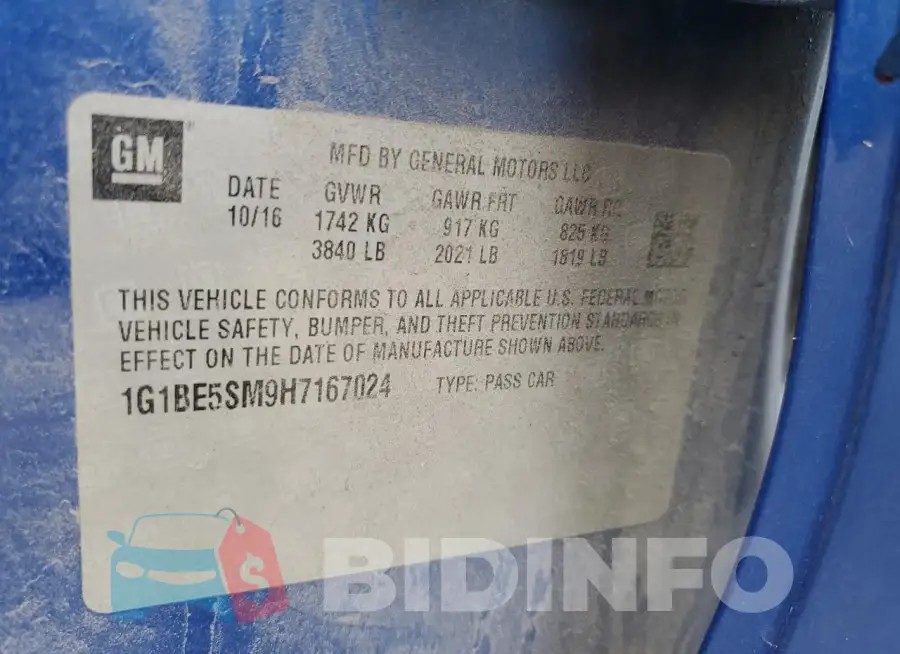 1G1BE5SM9H7167024 Photo# 12