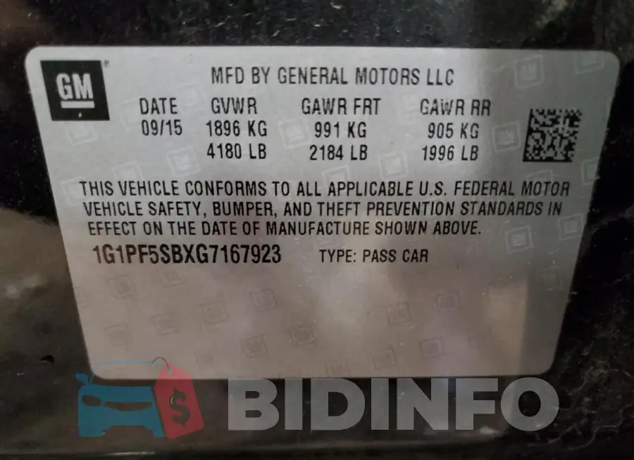 1G1PF5SBXG7167923 Photo# 12