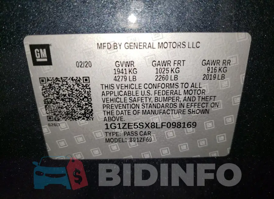 1G1ZE5SX8LF098169 Photo# 12