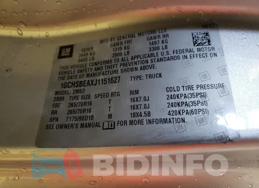 1GCHSBEAXJ1151627 Photo# 12