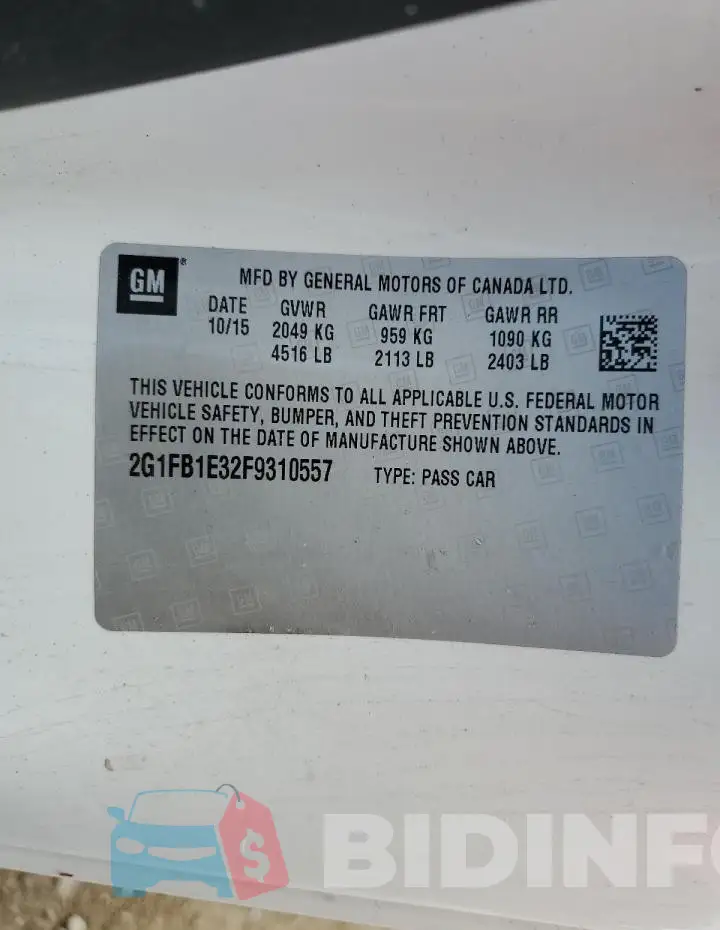 2G1FB1E32F9310557 Photo# 12