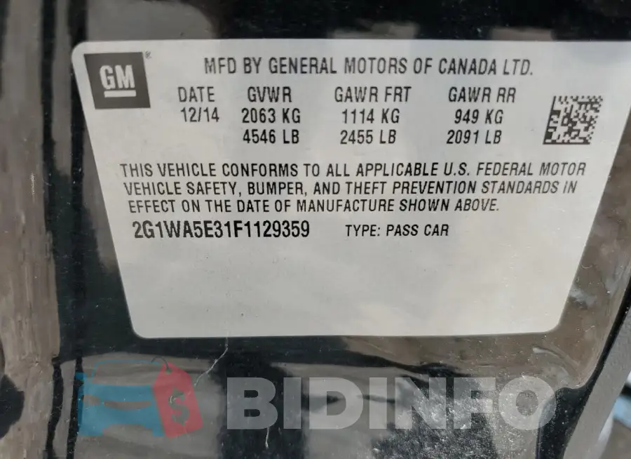 2G1WA5E31F1129359 Photo# 13