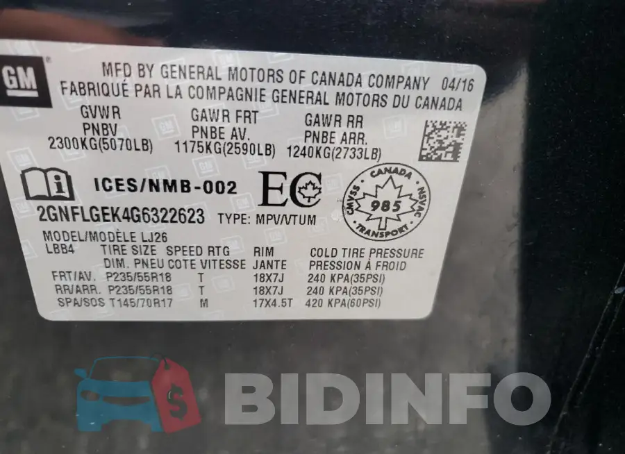 2GNFLGEK4G6322623 Photo# 13
