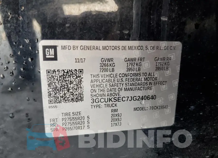 3GCUKSEC7JG240640 Photo# 12