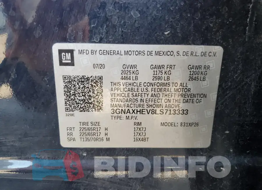 3GNAXHEV8LS713333 Photo# 13