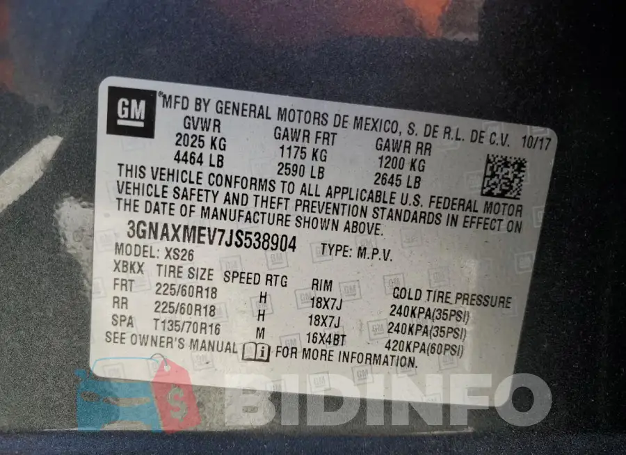 3GNAXMEV7JS538904 Photo# 13