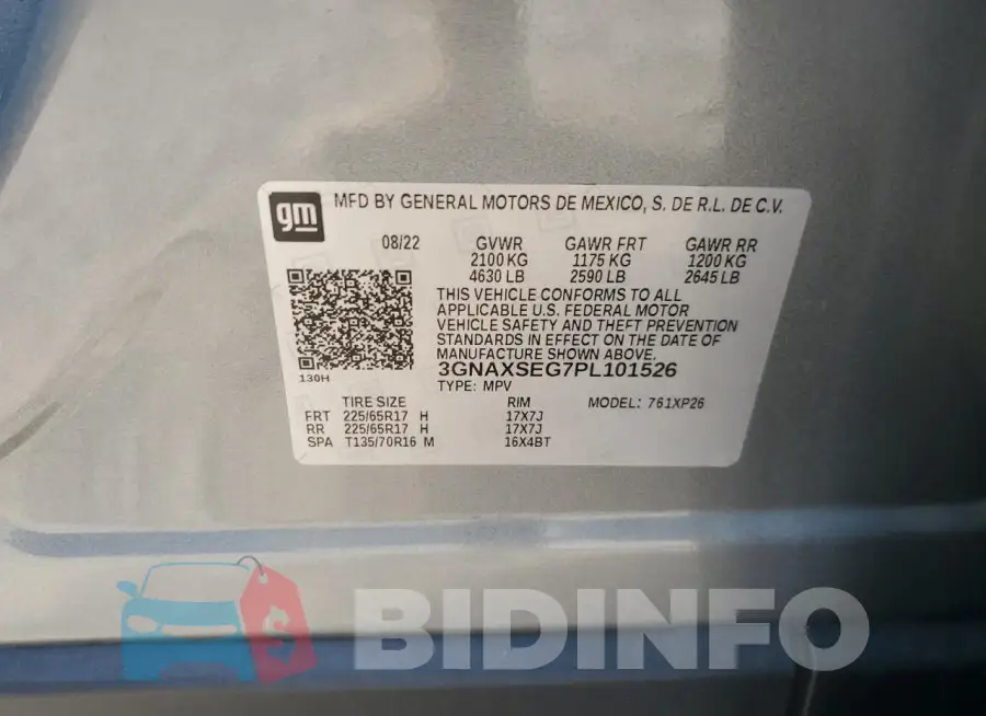 3GNAXSEG7PL101526 Photo# 13