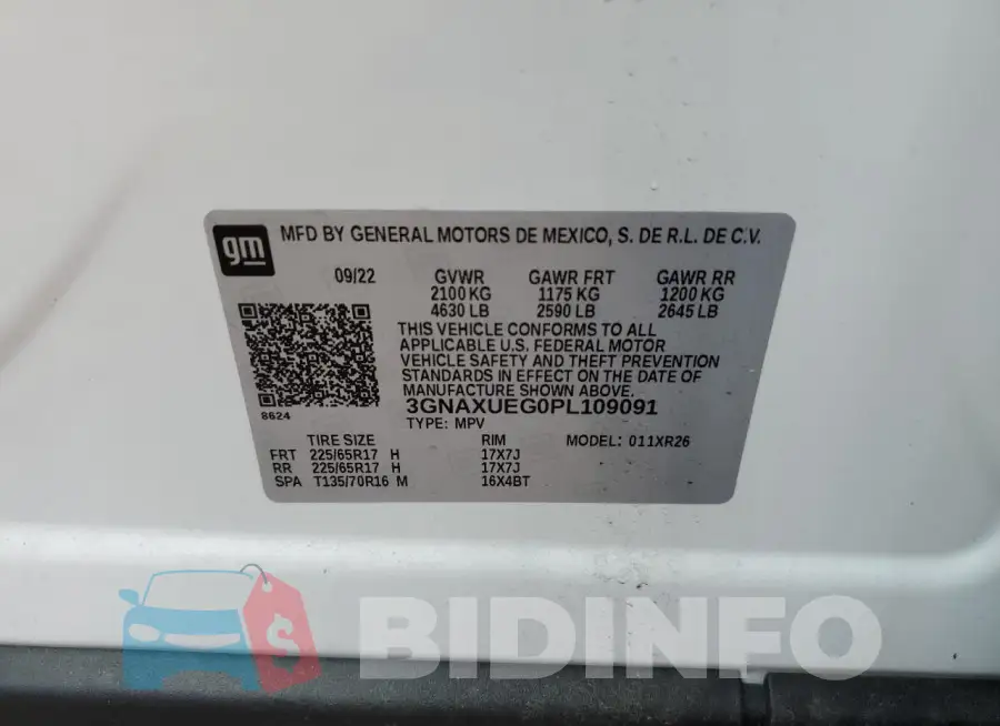 3GNAXUEG0PL109091 Photo# 13