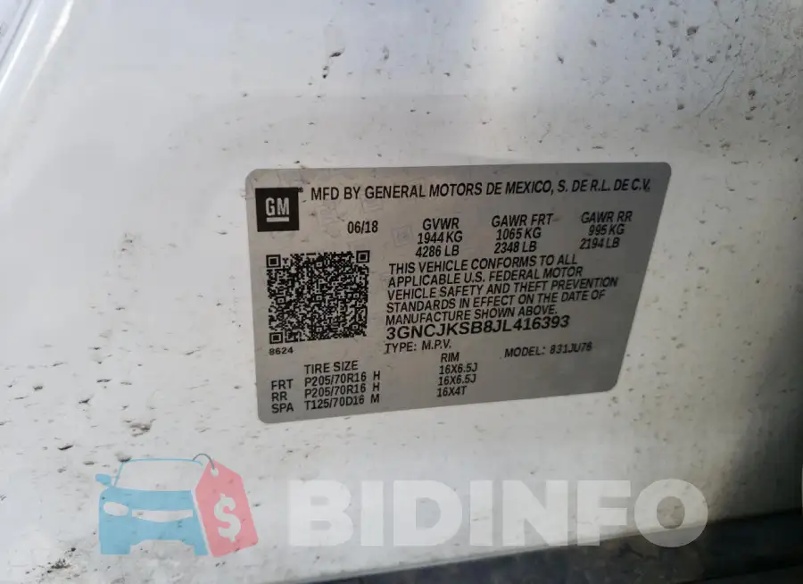 3GNCJKSB8JL416393 Photo# 12