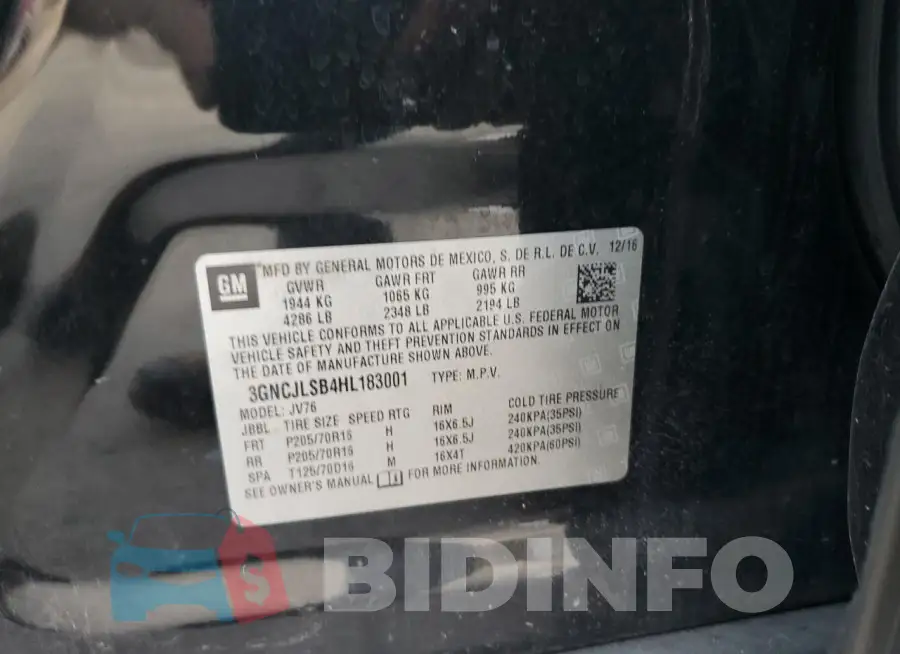 3GNCJLSB4HL183001 Photo# 13