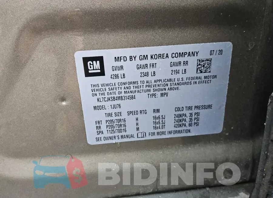 KL7CJKSB4MB314584 Photo# 13