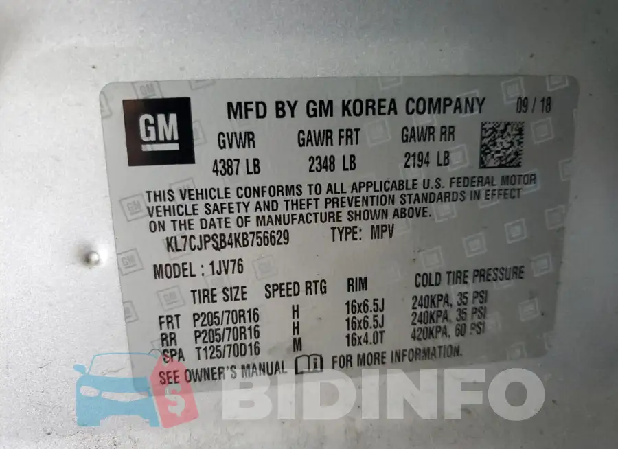 KL7CJPSB4KB756629 Photo# 12
