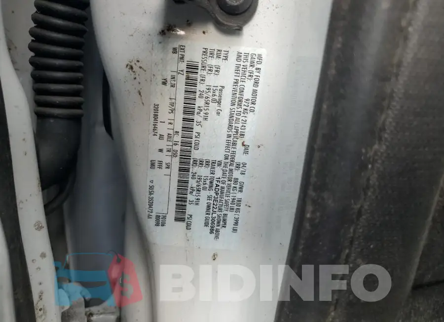 1FADP3E22JL306986 Photo# 12
