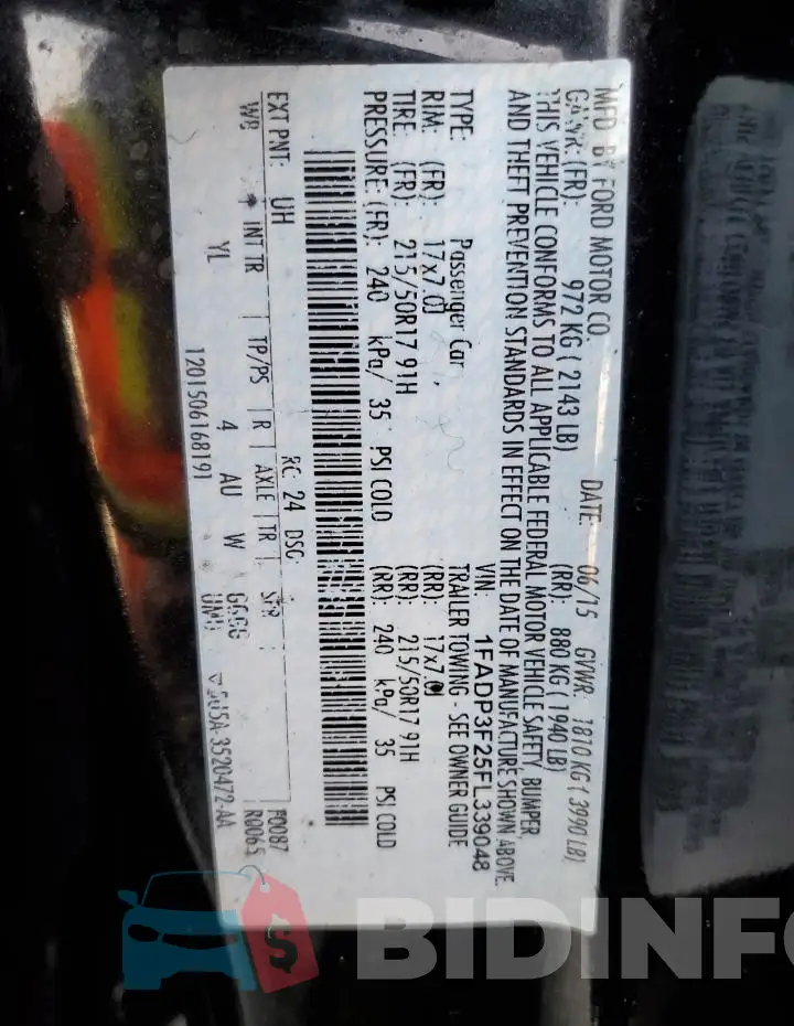 1FADP3F25FL339048 Photo# 12