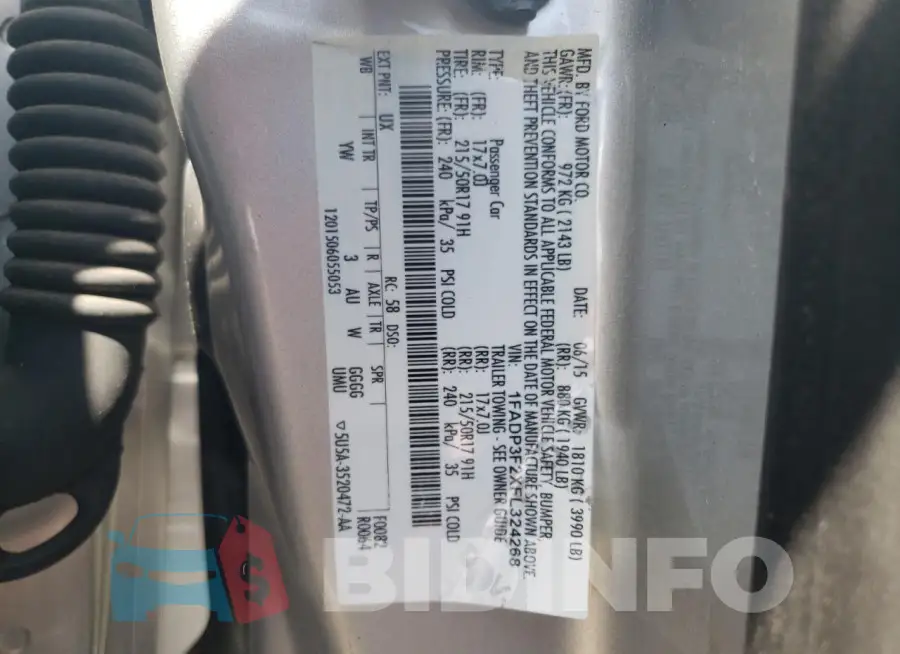 1FADP3F2XFL324268 Photo# 12