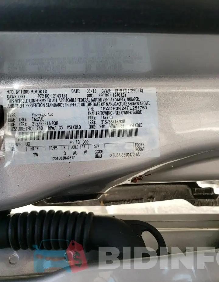 1FADP3K24FL251761 Photo# 13