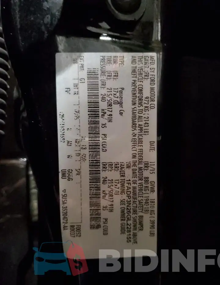 1FADP3N26GL228155 Photo# 13